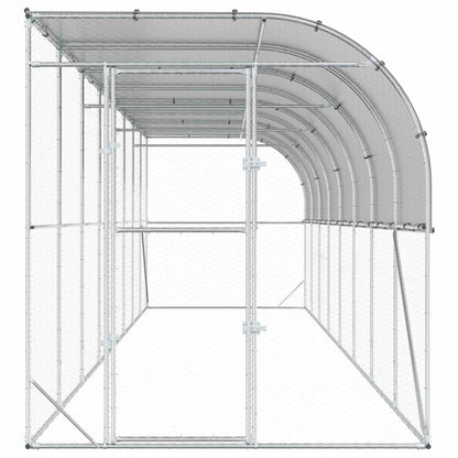 Against Wall Chicken Coop Silver 800 x 200 x 215 cm