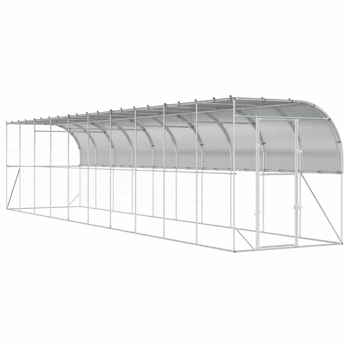 Against Wall Chicken Coop Silver 1000 x 200 x 215 cm