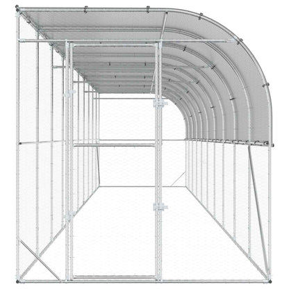 Against Wall Chicken Coop Silver 1000 x 200 x 215 cm