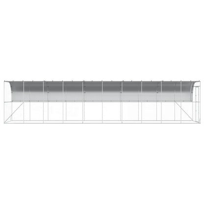 Against Wall Chicken Coop Silver 1000 x 200 x 215 cm