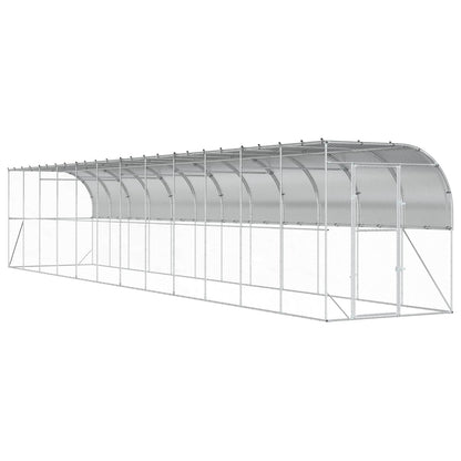 Against Wall Chicken Coop Silver 1200 x 200 x 215 cm