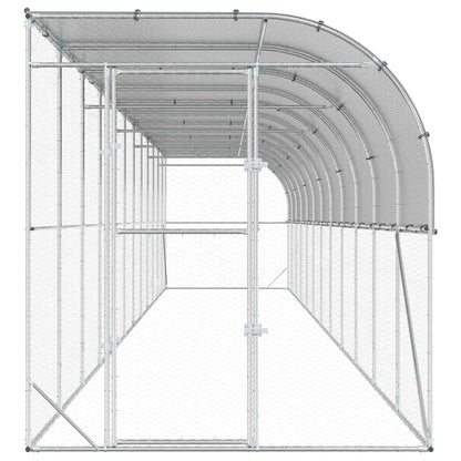 Against Wall Chicken Coop Silver 1200 x 200 x 215 cm