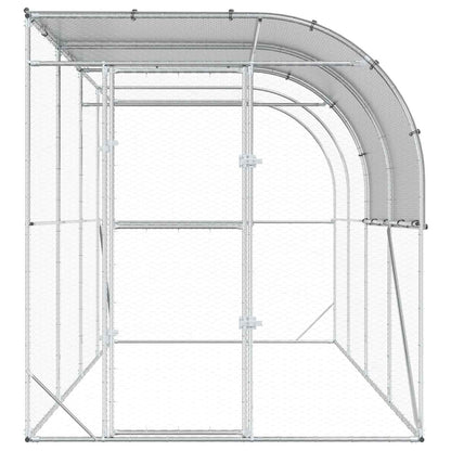 Against Wall Chicken Coop Silver 400 x 200 x 215 cm
