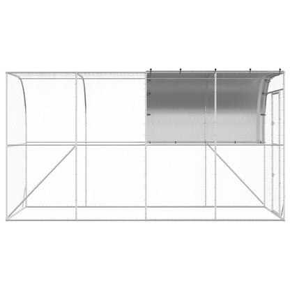 Against Wall Chicken Coop Silver 400 x 200 x 215 cm