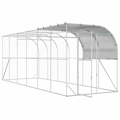 Against Wall Chicken Coop Silver 600 x 200 x 215 cm