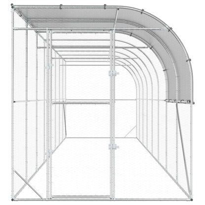Against Wall Chicken Coop Silver 800 x 200 x 215 cm