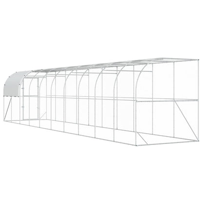 Against Wall Chicken Coop Silver 1000 x 200 x 215 cm