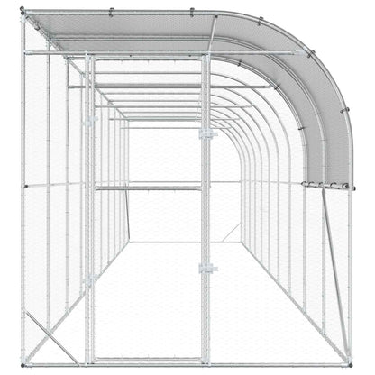Against Wall Chicken Coop Silver 1000 x 200 x 215 cm