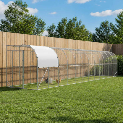 Against Wall Chicken Coop Silver 1200 x 200 x 215 cm