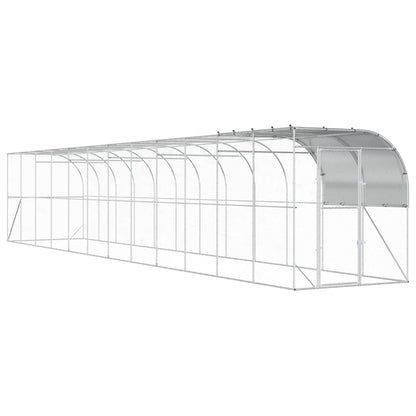 Against Wall Chicken Coop Silver 1200 x 200 x 215 cm