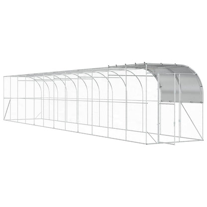 Against Wall Chicken Coop Silver 1200 x 200 x 215 cm