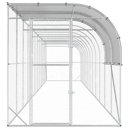 Against Wall Chicken Coop Silver 1200 x 200 x 215 cm