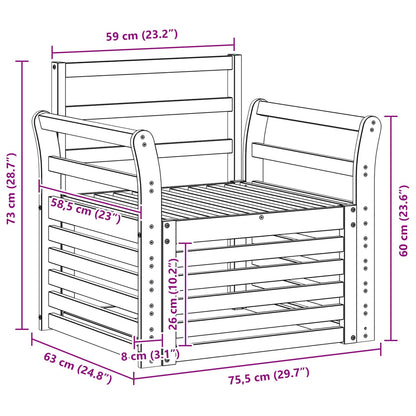Outdoor Sofa Solid Acacia Wood Natural