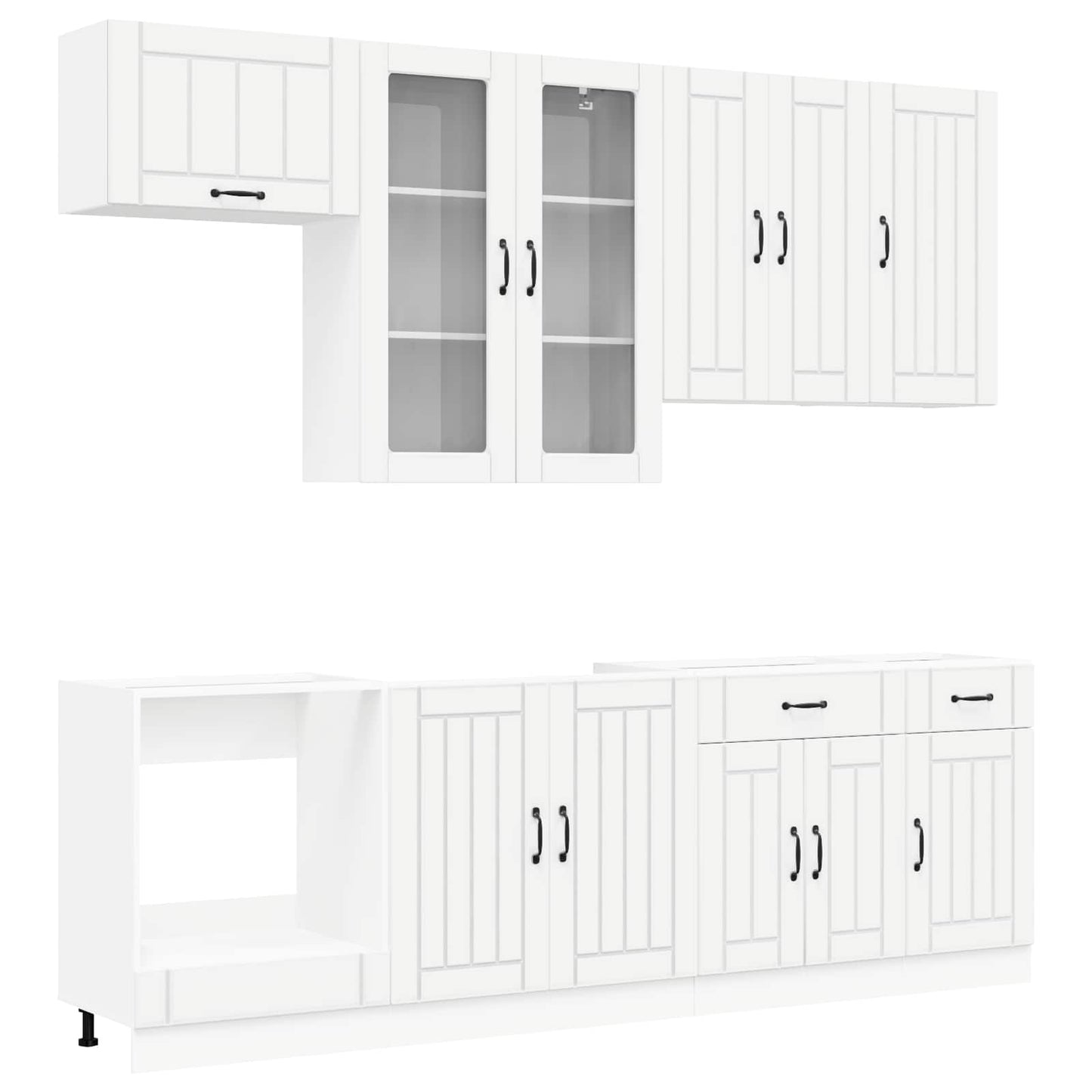 Kitchen Unit LUCCA 8 pcs White Engineered Wood