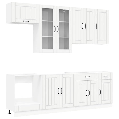 Kitchen Unit LUCCA 8 pcs White Engineered Wood