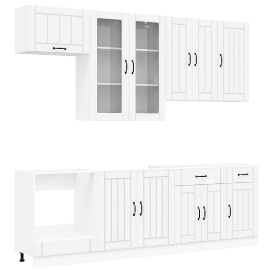 Kitchen Unit LUCCA 8 pcs White Engineered Wood