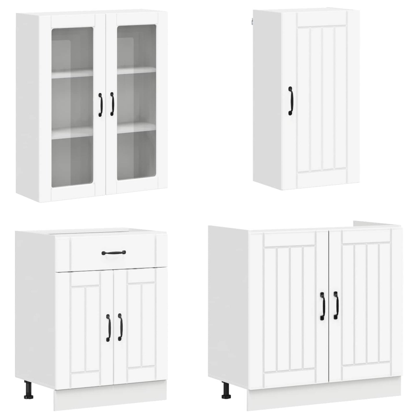 Kitchen Unit LUCCA 8 pcs White Engineered Wood