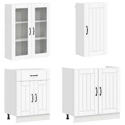 Kitchen Unit LUCCA 8 pcs White Engineered Wood