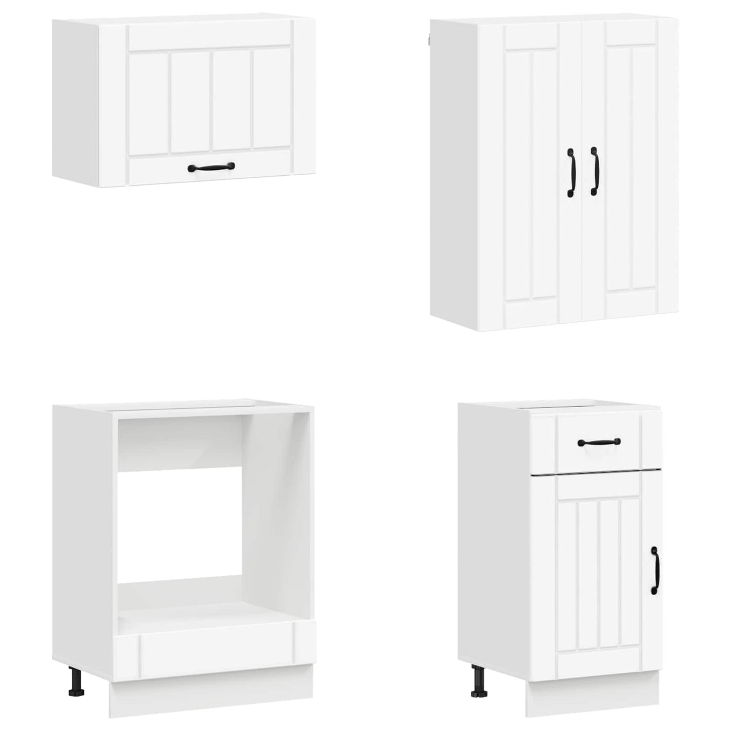 Kitchen Unit LUCCA 8 pcs White Engineered Wood