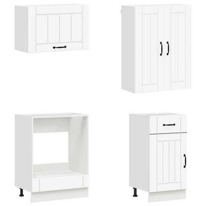 Kitchen Unit LUCCA 8 pcs White Engineered Wood