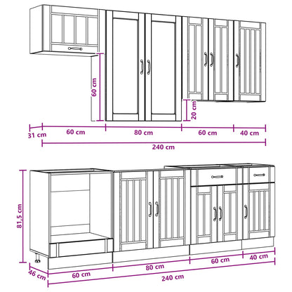 Kitchen Unit LUCCA 8 pcs White Engineered Wood
