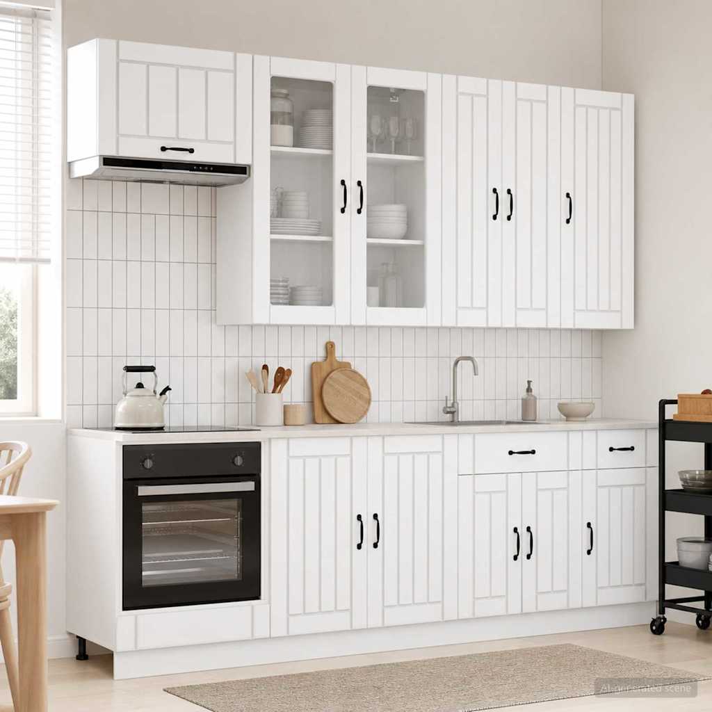 Kitchen Unit LUCCA 8 pcs White Engineered Wood