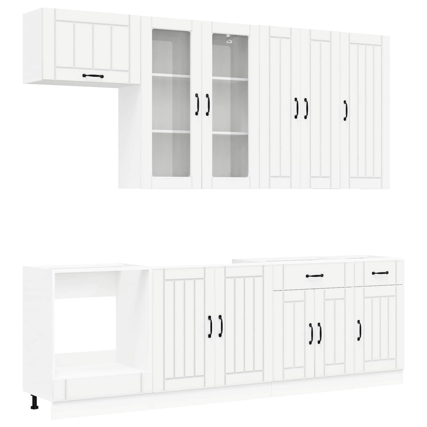 Kitchen Unit LUCCA 8 pcs White Engineered Wood