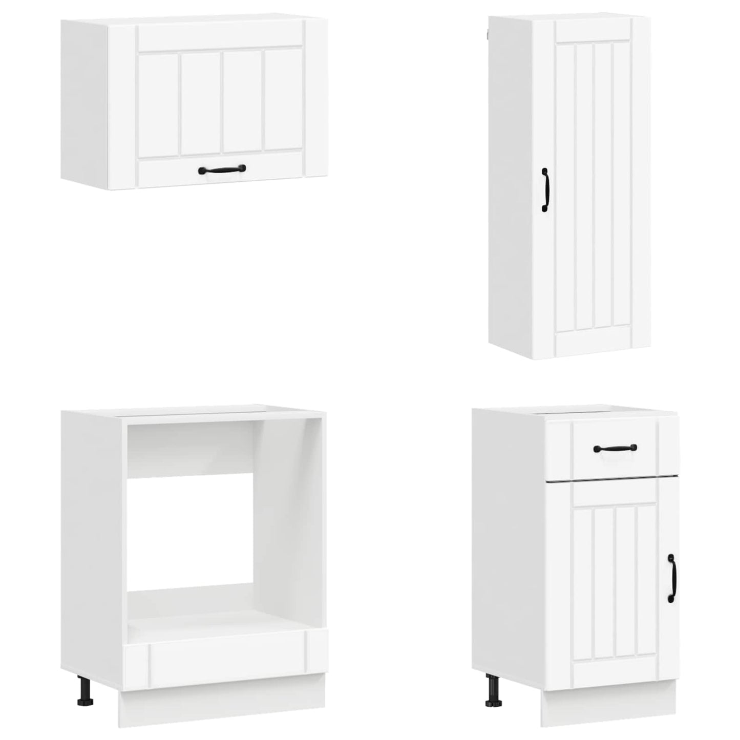 Kitchen Unit LUCCA 8 pcs White Engineered Wood