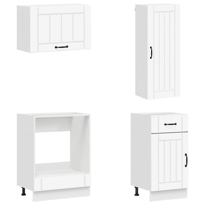 Kitchen Unit LUCCA 8 pcs White Engineered Wood