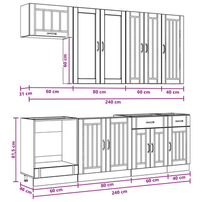 Kitchen Unit LUCCA 8 pcs White Engineered Wood