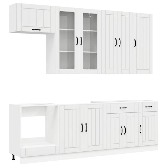 Kitchen Unit LUCCA 8 pcs High Gloss White Engineered Wood