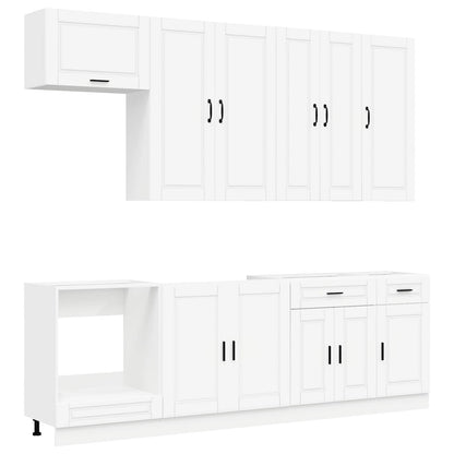 Kitchen Unit PORTO 8 pcs White Engineered Wood