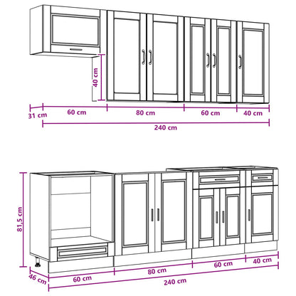 Kitchen Unit PORTO 8 pcs White Engineered Wood