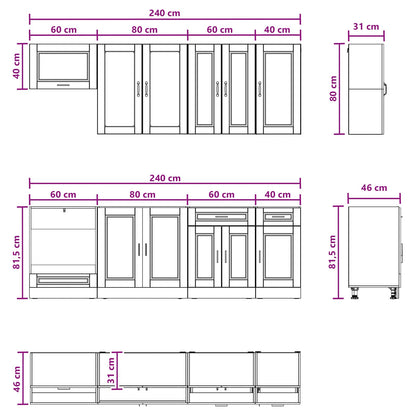 Kitchen Unit PORTO 8 pcs Artisan Oak Engineered Wood