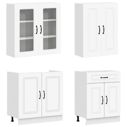 Kitchen Unit KALMAR 8 pcs White Engineered Wood