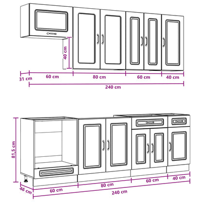 Kitchen Unit KALMAR 8 pcs White Engineered Wood