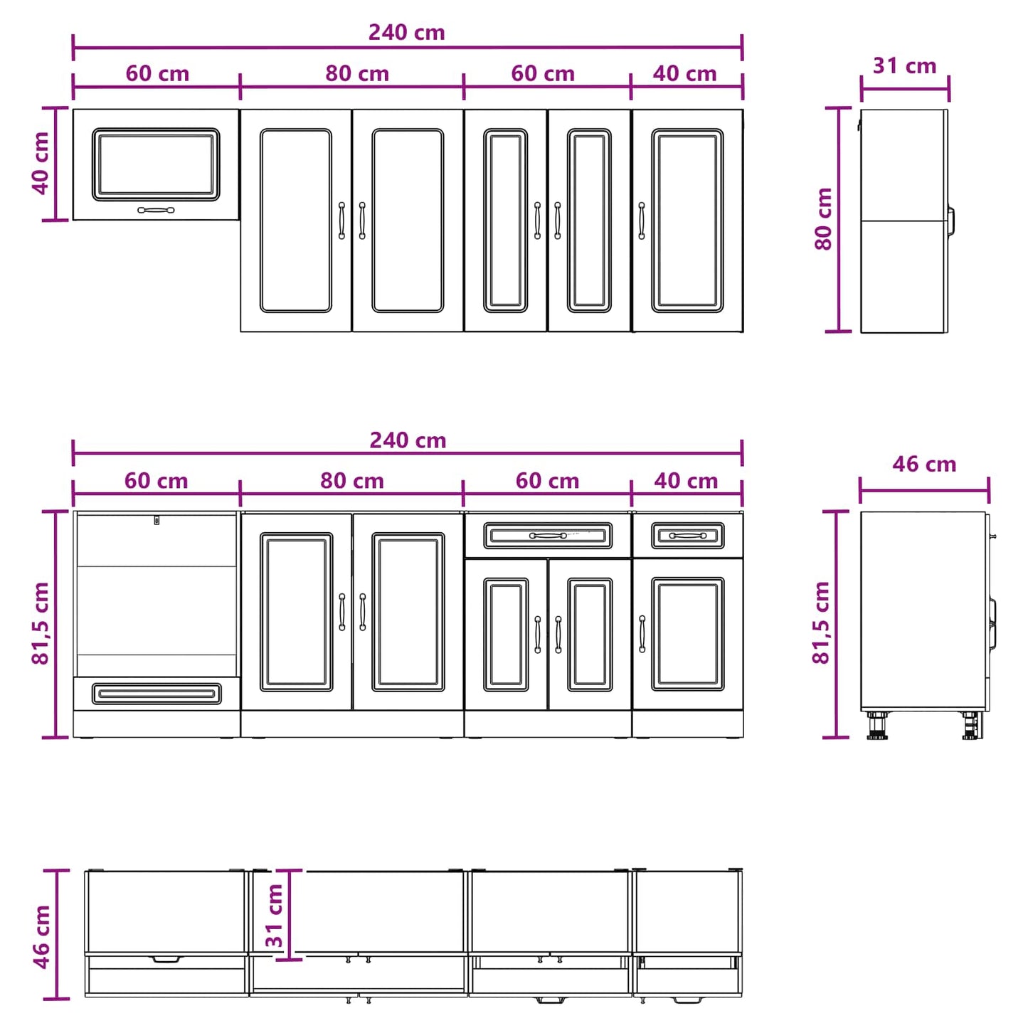 Kitchen Unit KALMAR 8 pcs Grey Sonoma Engineered Wood
