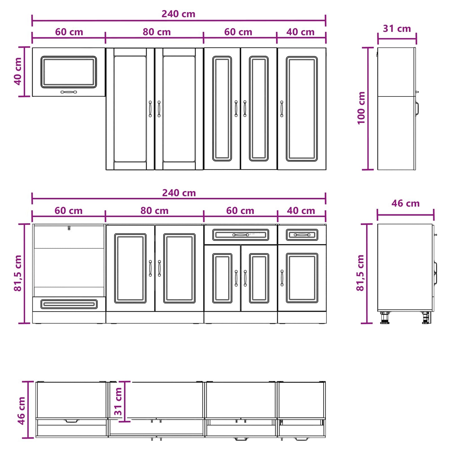 Kitchen Unit KALMAR 8 pcs Sonoma Oak Engineered Wood