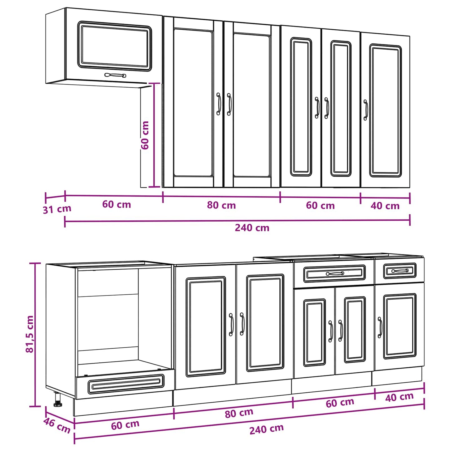 Kitchen Unit KALMAR 8 pcs Sonoma Oak Engineered Wood