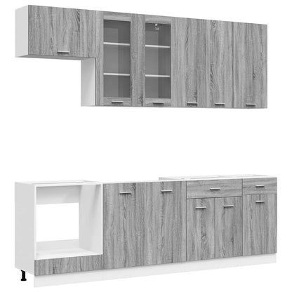Kitchen Unit LYON 8 pcs Grey Sonoma Engineered Wood