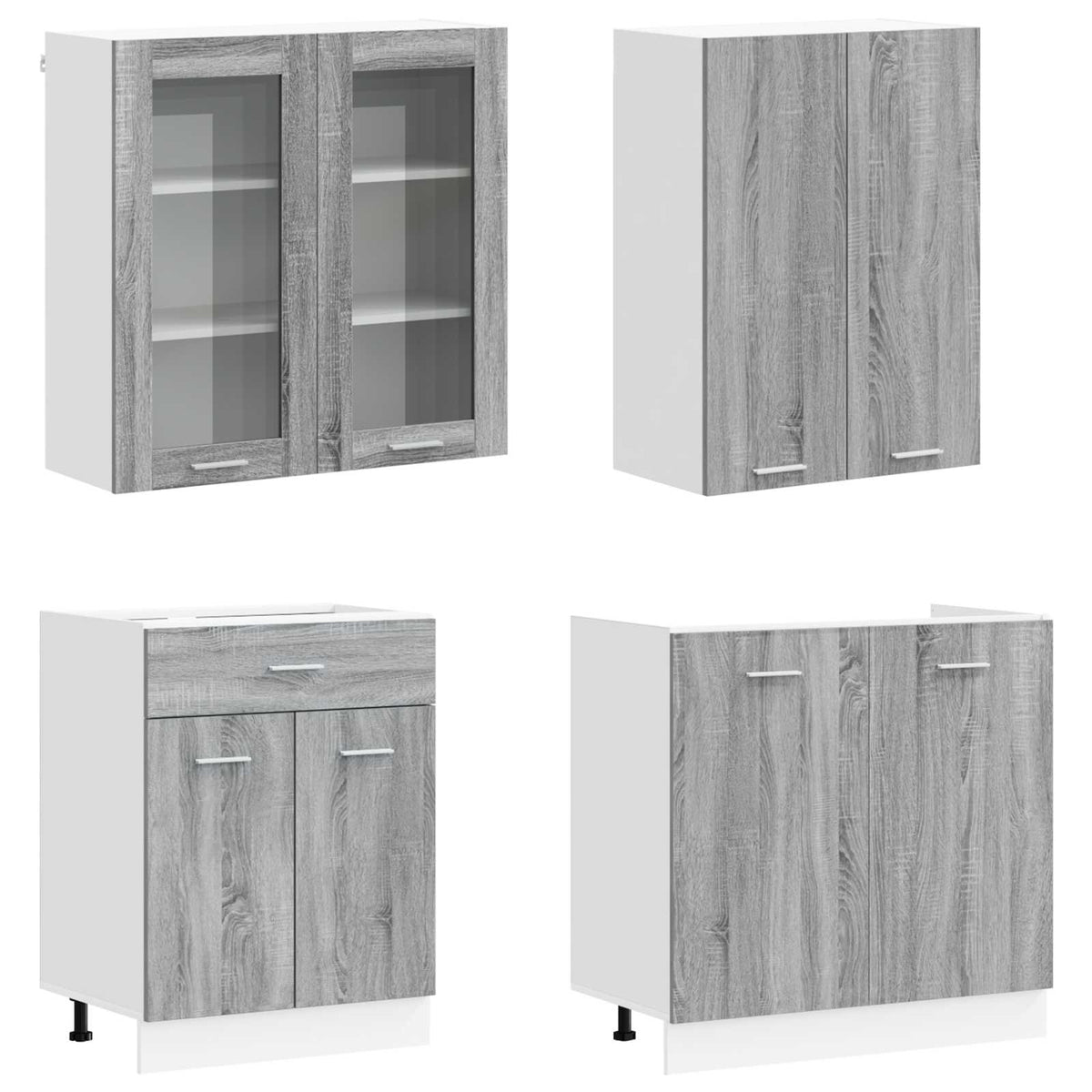Kitchen Unit LYON 8 pcs Grey Sonoma Engineered Wood