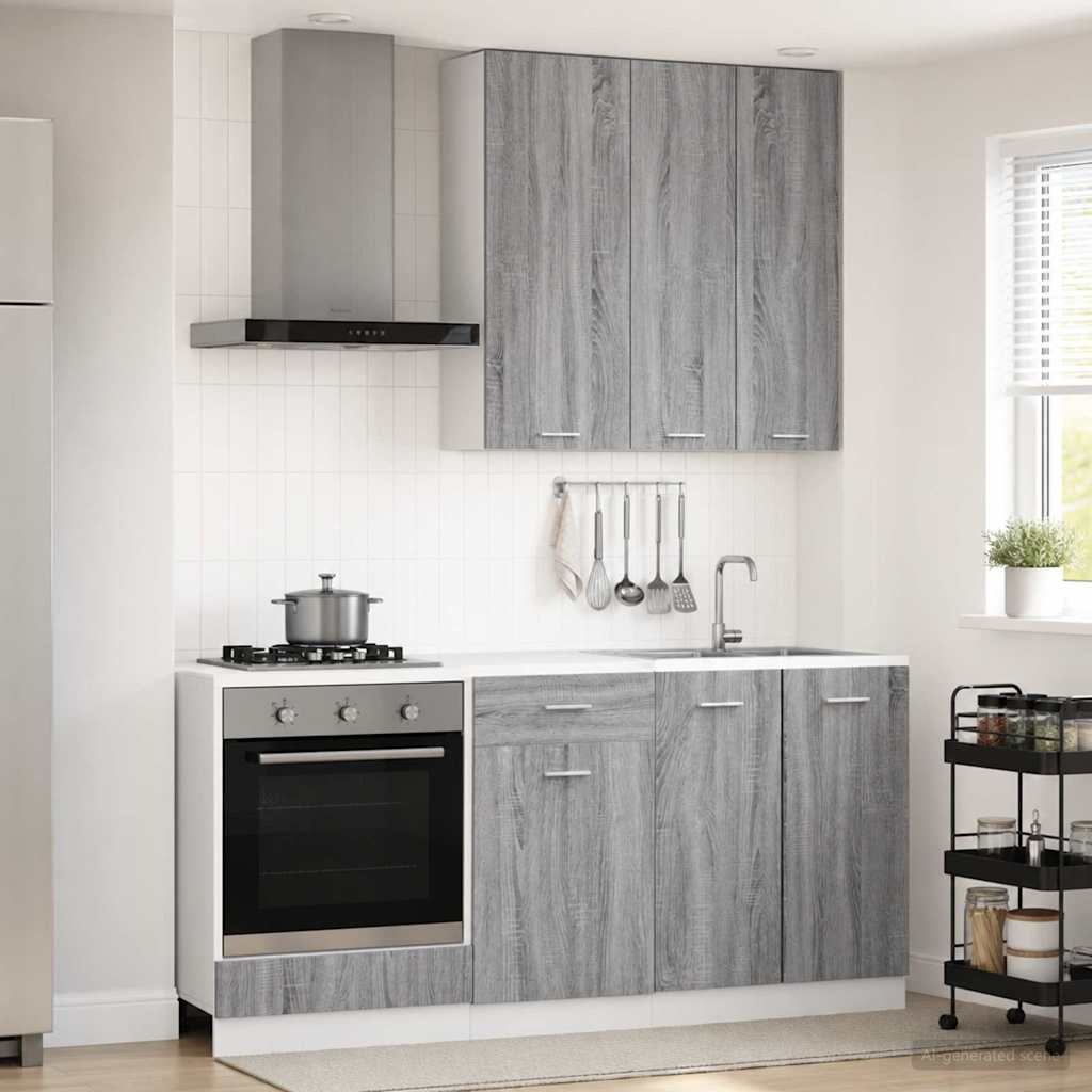 Kitchen Unit LYON 5 pcs Grey Sonoma Engineered Wood