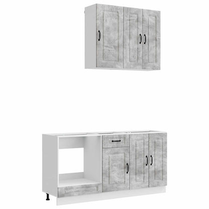 Kitchen Unit KALMAR 5 pcs Concrete Grey Engineered Wood