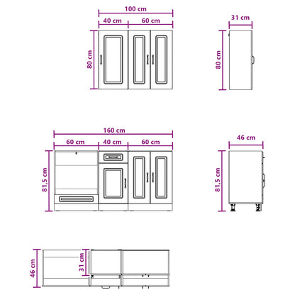 Kitchen Unit KALMAR 5 pcs Concrete Grey Engineered Wood