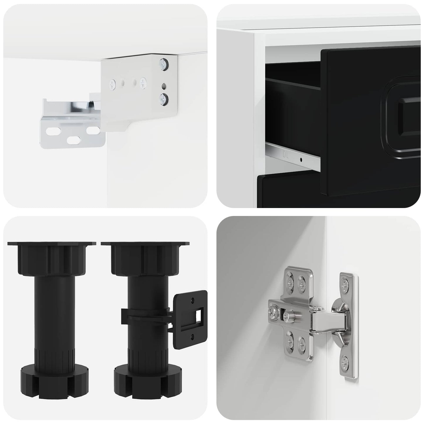 Kitchen Unit KALMAR 5 pcs Black Engineered Wood