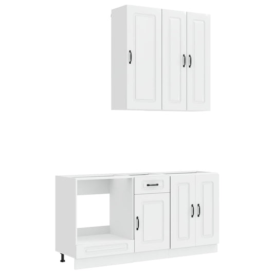 Kitchen Unit KALMAR 5 pcs High Gloss White Engineered Wood
