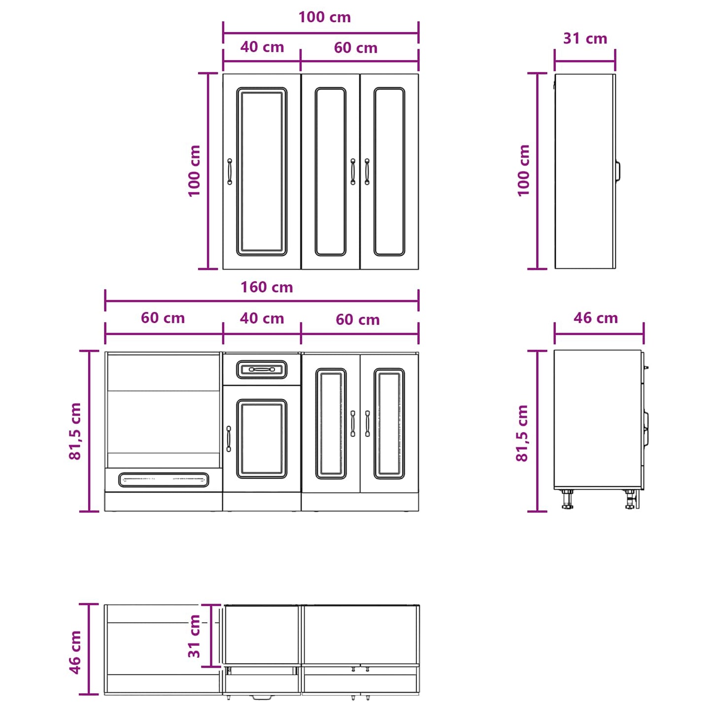 Kitchen Unit KALMAR 5 pcs Smoked Oak Engineered Wood