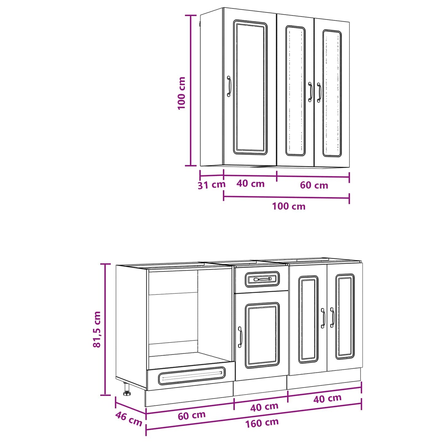 Kitchen Unit KALMAR 5 pcs Old Wood Engineered Wood