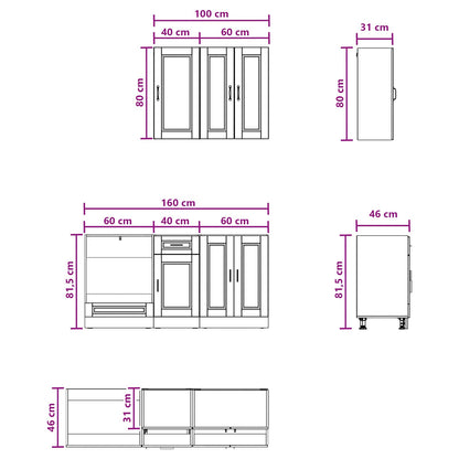Kitchen Unit PORTO 5 pcs Sonoma Oak Engineered Wood