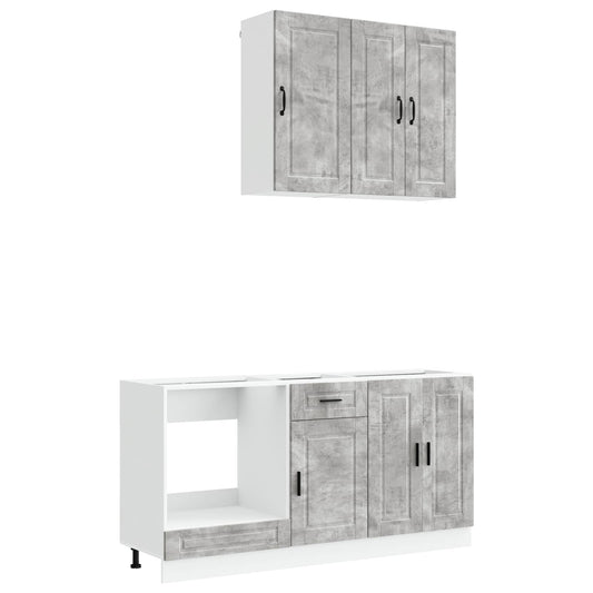 Kitchen Unit PORTO 5 pcs Concrete Grey Engineered Wood